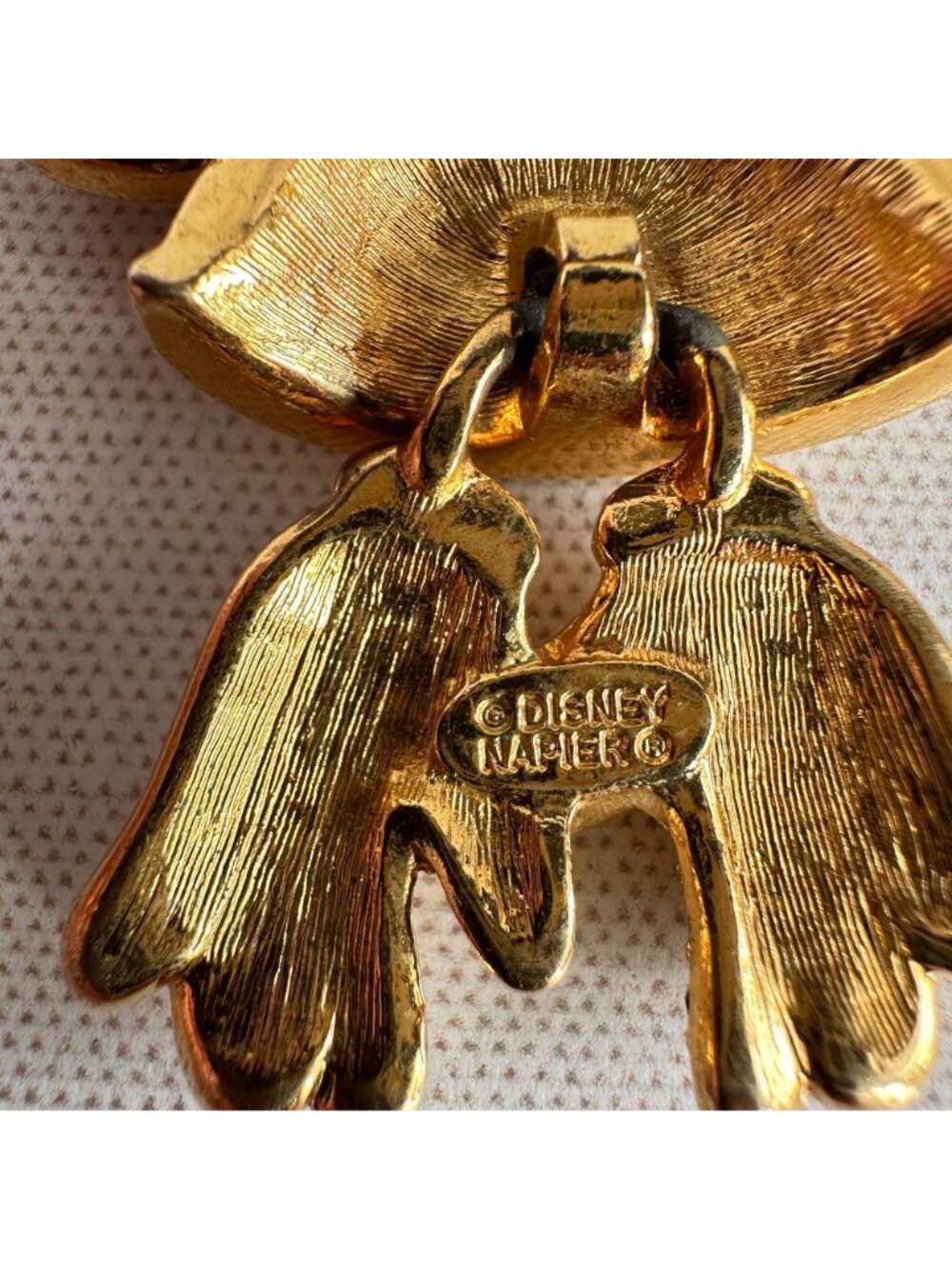 Disney Napier Mickey Mouse Hat Gloves Rhinestone Gold Brooch - Picture 6 of 9